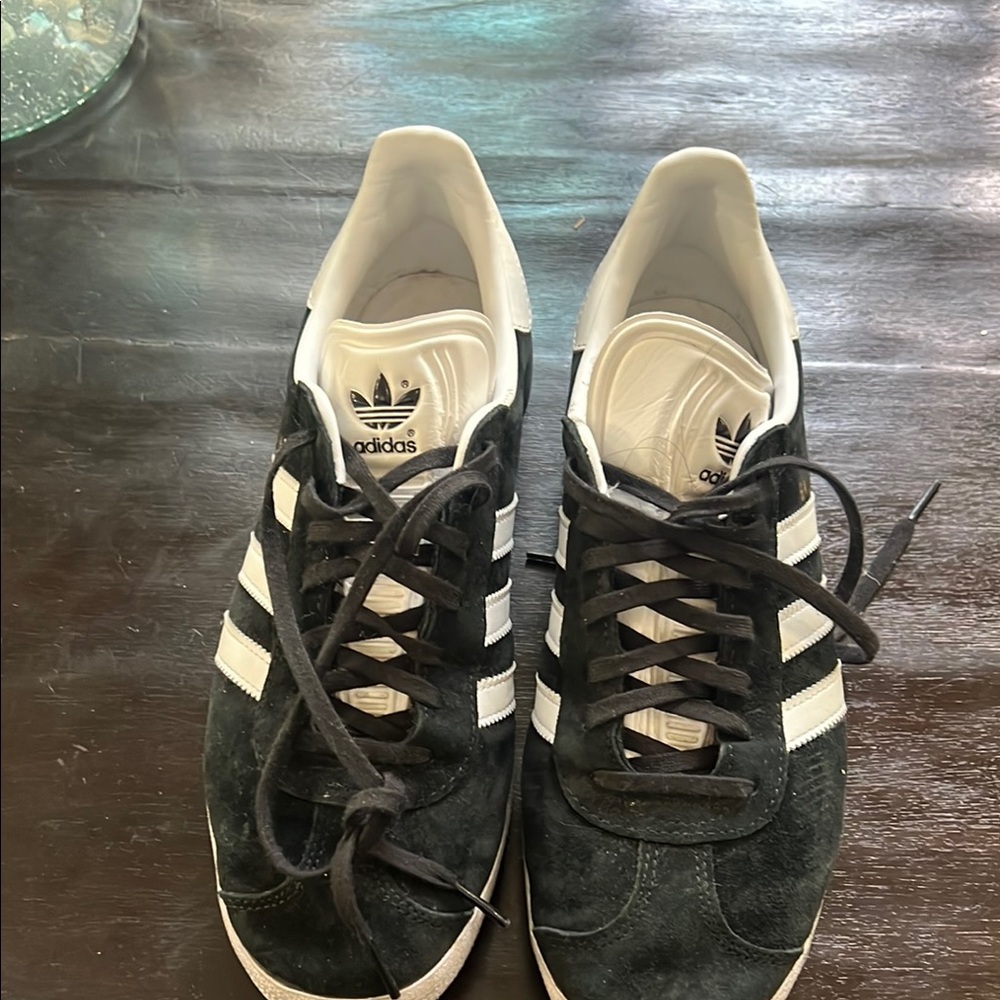 Adidas Gazelle Black and White Mens Sneakers 8.5